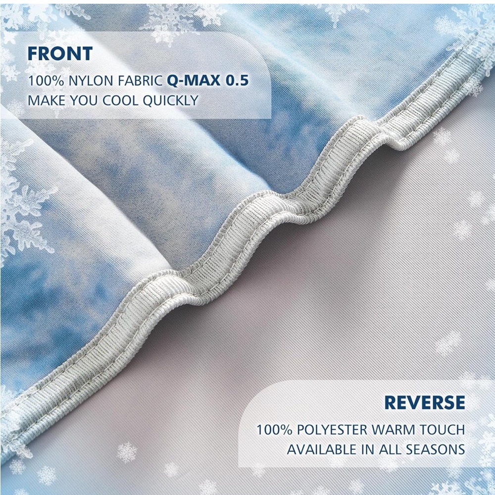 EMME Cooling Blanket 50x70 Q-Max 0.5 Ice Blanket Hot Sleepers Night Sweats Blue - Picture 3 of 4